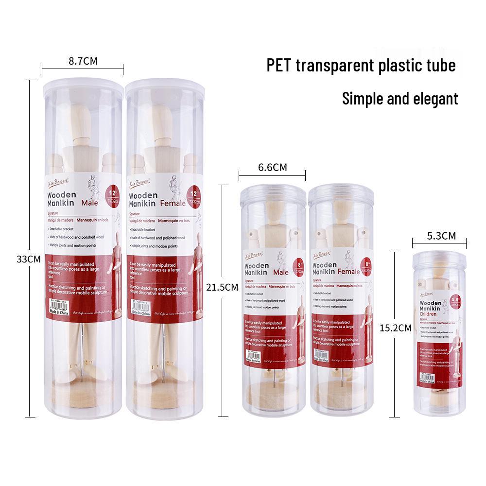 Movable Joint Wooden Dolls for Sketching and Painting - Male and Female Models