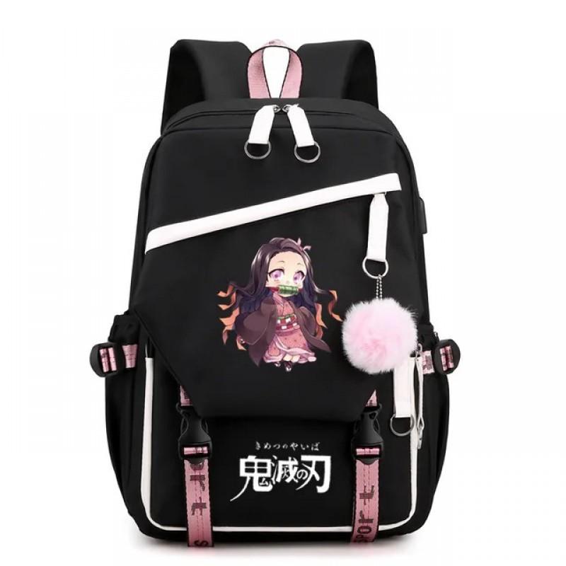 Plecak Tematyczny Anime dla Nastolatków i Studentów Duża Pojemność Torba na Laptop z Portem USB Tkanina Oxford