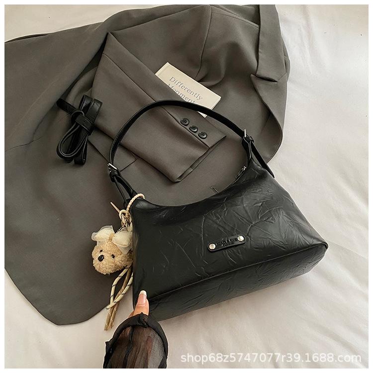 Simple casual large-capacity bag women's 2025 new students commute to work practical soft-sided shoulder bag tide