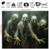 2D Creepy Ghost Zombie Backdrop Dark Haunted Halloween Party Banner