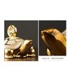 Gold-Plated Ceramic Turtle Figurine - Feng Shui Home Decor Ornament