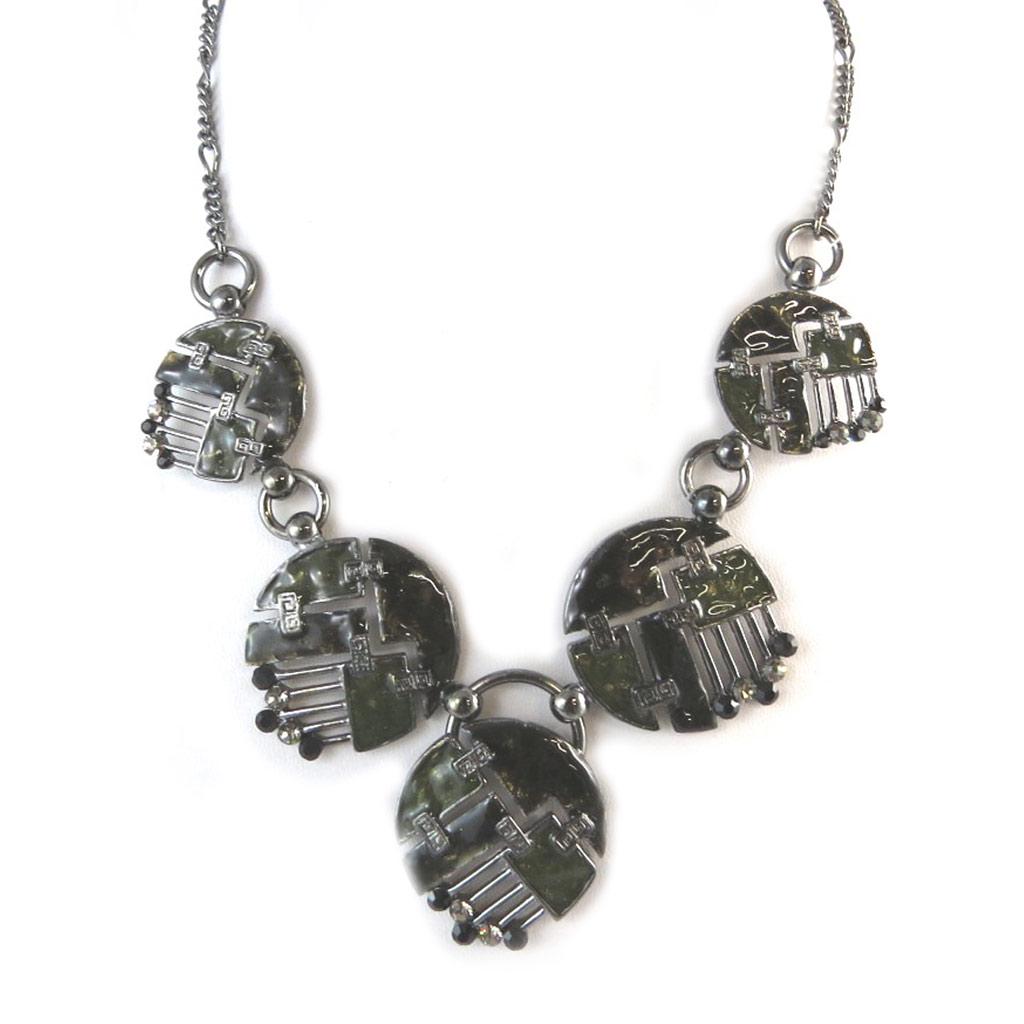 Les Trésors De Lily [N8440] - Designer-Halskette 'Kilimanjaro' schwarz