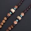 Vintage Ethnic Jewelry Party Handmade Mala Wood Bead Horn Fish Pendant Nepal Necklace Buddhist