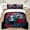 3pcs Day of the Dead Quilt Cover Set - Soft & Comfortable Polyester Fabric, All-Season Breathable Comforter Set For 1 Quilt Cover & 2 Pillowcases