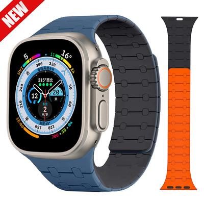 Watchband Magnetic Silicone Strap For Apple Watch Ultra 2 Band 49mm 45mm 41mm Sport Bracelet 40mm 44mm 38mm 42mm iWatch Series 9 8 SE 7 6