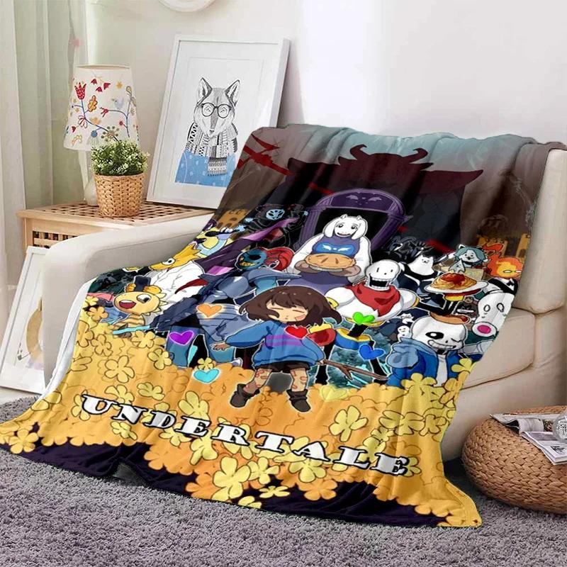 Funny U-Undertale Sans 3D Print Blanket Super Soft Warm Fleece Throw Blanket for Underground Legend Game Sofa Bed
