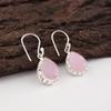 Rose Chalcedony Jewelry, 925 Solid Sterling Silver Earrings, Handmade Gemstone Jewelry Earrings For Memorial Day