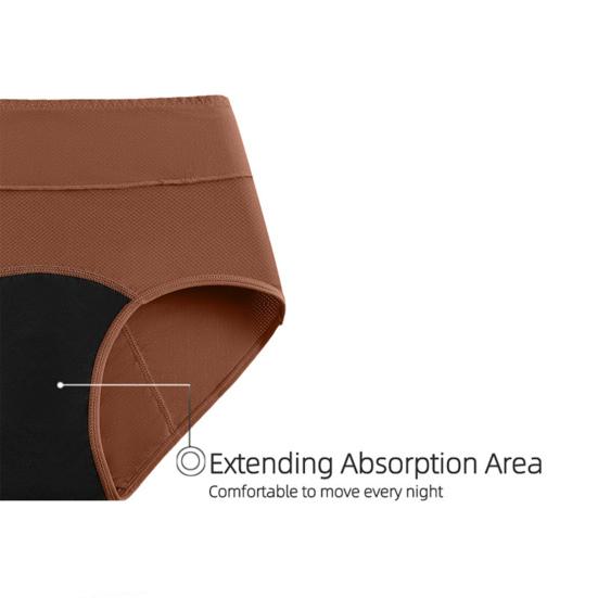 Absorbent Period Underwear for Women Heavy Flow Menstrual Postpartum Panties Ladies Leakproof Washable Briefs