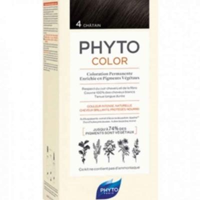 Phyto Color Permanent (Vegetable Dye) Hair Dye - 4 CHATAIN