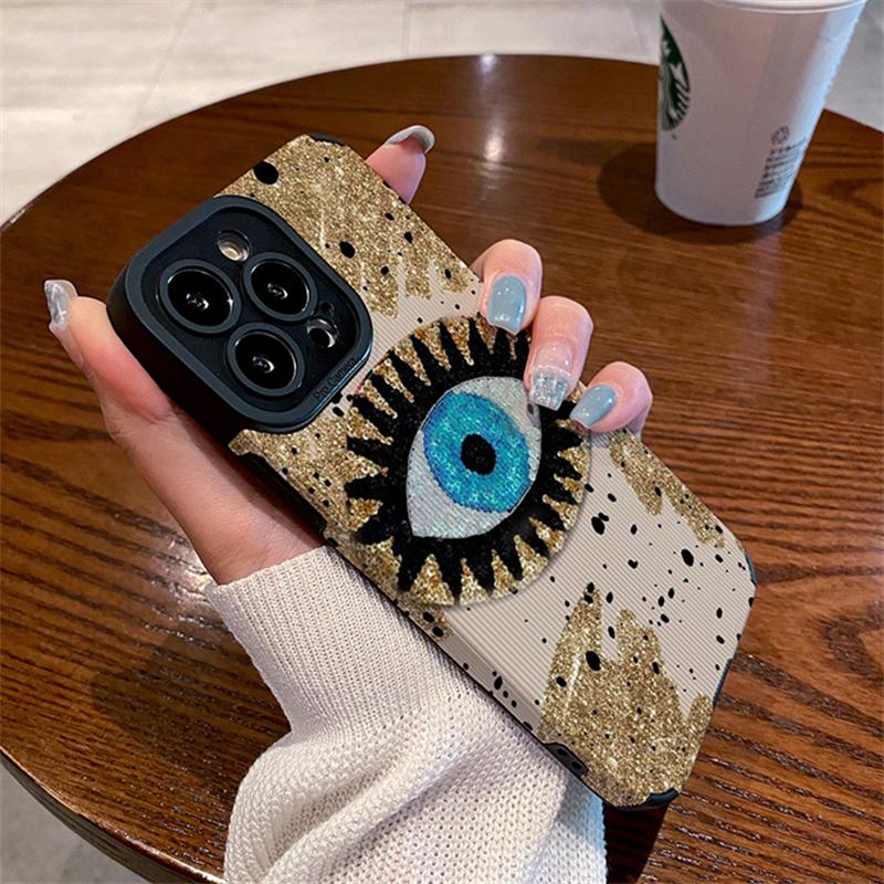 Fashion Blue Eye Soft Silicone Phone Case For iPhone 11 12 13 14 15 Pro Max Mini 7 8 Plus SE X XS XR Shockproof Back Cover Capa