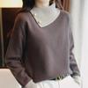 Korean Fashion Autumn Winter Sweaters Women Lapel Contrast Color Button Patchwork Chic Long Sleeve Loose Pullovers Knitted Tops