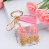 Jewelry Ornament Resin Material Alphabet Key Chain Glitter Keyring Bag Pendant Letter Keychain
