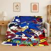 Classic Game S-Sonic Cartoon Soft Flannel Throw Blanket,Cozy Blanket for Bed,Couch,Sofa,Bedroom,Living Room,Travel,Picnic Kids