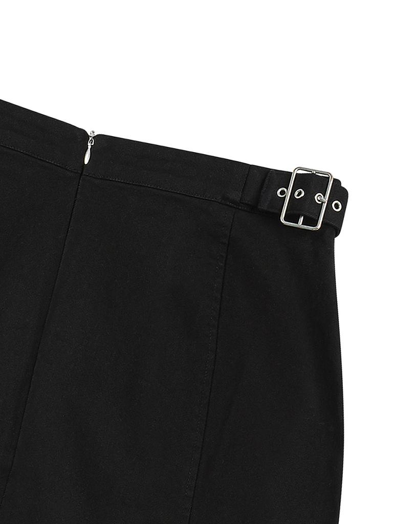 Nyxxx Stud Lined Up Skirt Black