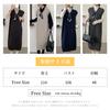 H2four Long Knit Vest Dress with Solid Layered Perfect for Office Winter Women's V-Neck, Ribbon, Sleeveless, Warm, Figure-Flattering, Slimming,