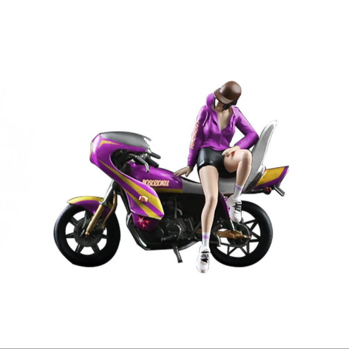 

Набор миниатюрных фигурок Moreart Велосипед MO222053 Модель девушки Модель Диорама Микрокар 1/64 и [Б/у] фиолетовый