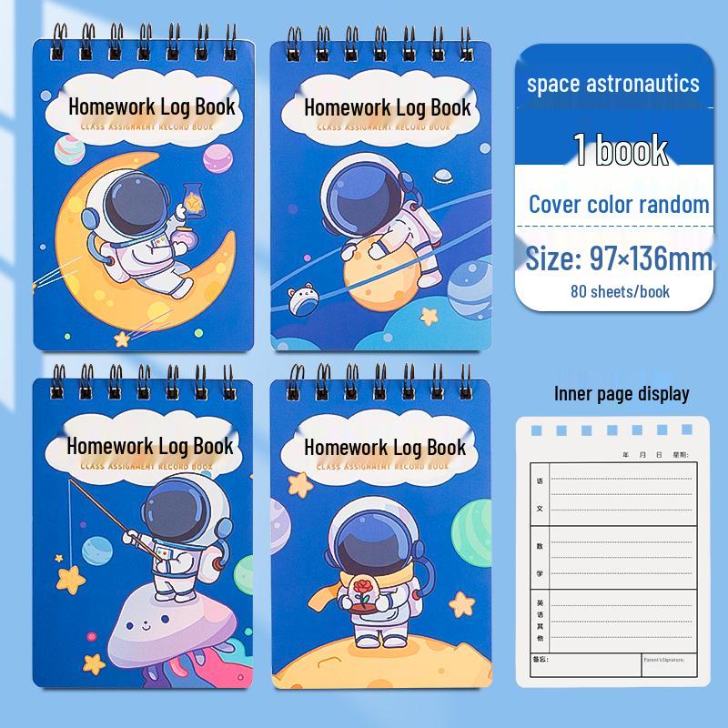 Cute Cartoon Homework Notebook: Thick, Mini, and Portable Memo Book
