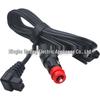 Dual-Outlet Cloverleaf Tail Car Fridge Cable with Red Pole Cigarette Lighter Plug