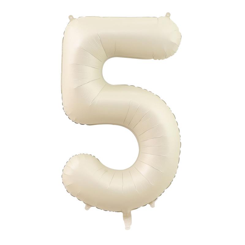 40 Inch Beige Cream Caramel Chocolate Color Retro Number Balloon 123456789 for Baby Shower Birthday Party Wedding Decoration