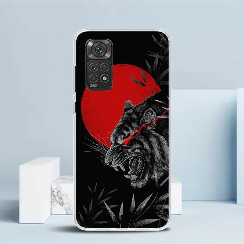 Japanese Dark Dragon Tattoo Phone Case For Xiaomi Redmi Note 15 14 14S 13 12S 12 Pro Plus 11S 11 11T 11E 10S 10 + Soft TPU Back