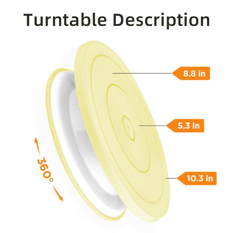 FAIS DU Macaron Cake Turntable Set with Cream Nozzles Scrapers Upgraded Revolving Cake Stand Tools for Baking Pastry Decorations