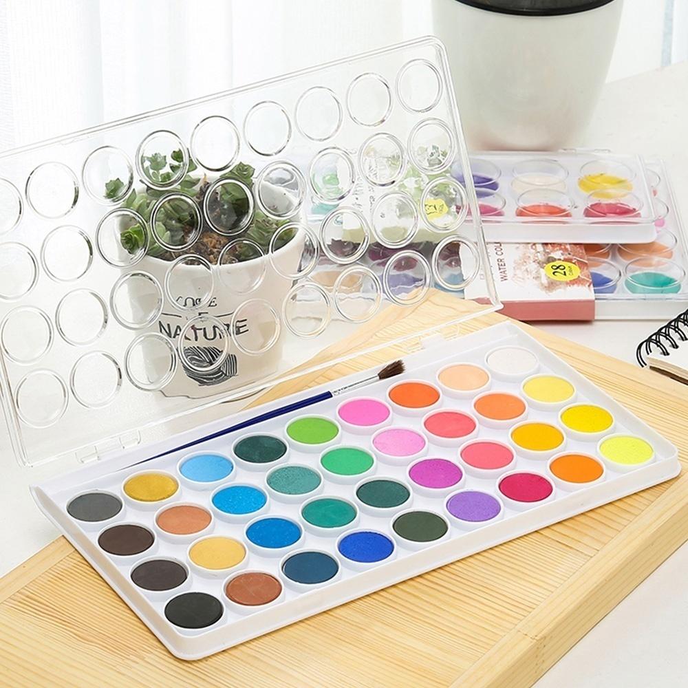 12/16/18 Cores Portátil Sólido Aquarela Tinta Conjunto Aquarela Pincel Caneta Para Pintura Infantil Material de Arte