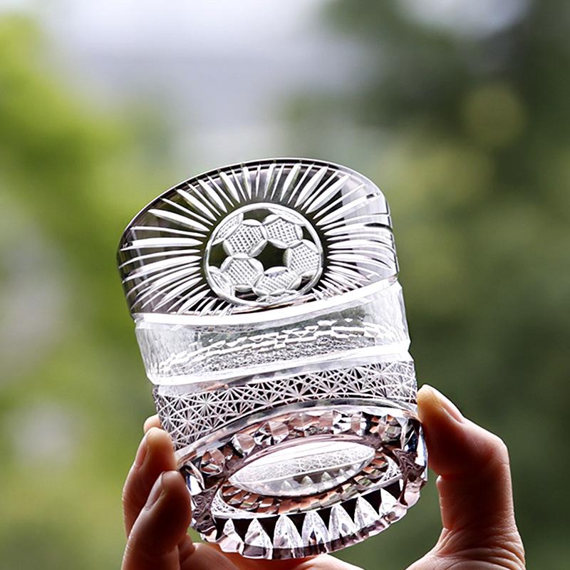 Edo Kiriko Hand-Carved Japanese Crystal Whiskey and Beer Glass Gift