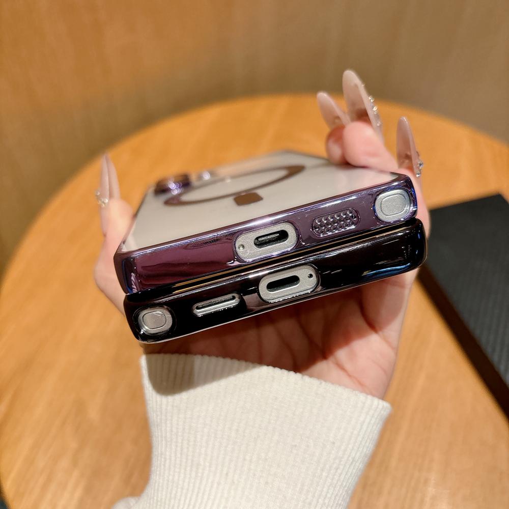 KEYSION Magnetic Plating Transparent Case for MagSafe for Samsung Galaxy S26 Ultra 5G S26+ Shockproof Lens Protector Phone Cover