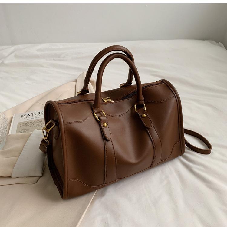 Brand Design Bost Handbag for Womoen Big Totes Pu Leather Female Shoulder Crossbody Bags Large Capacity Travel Bag Brown
