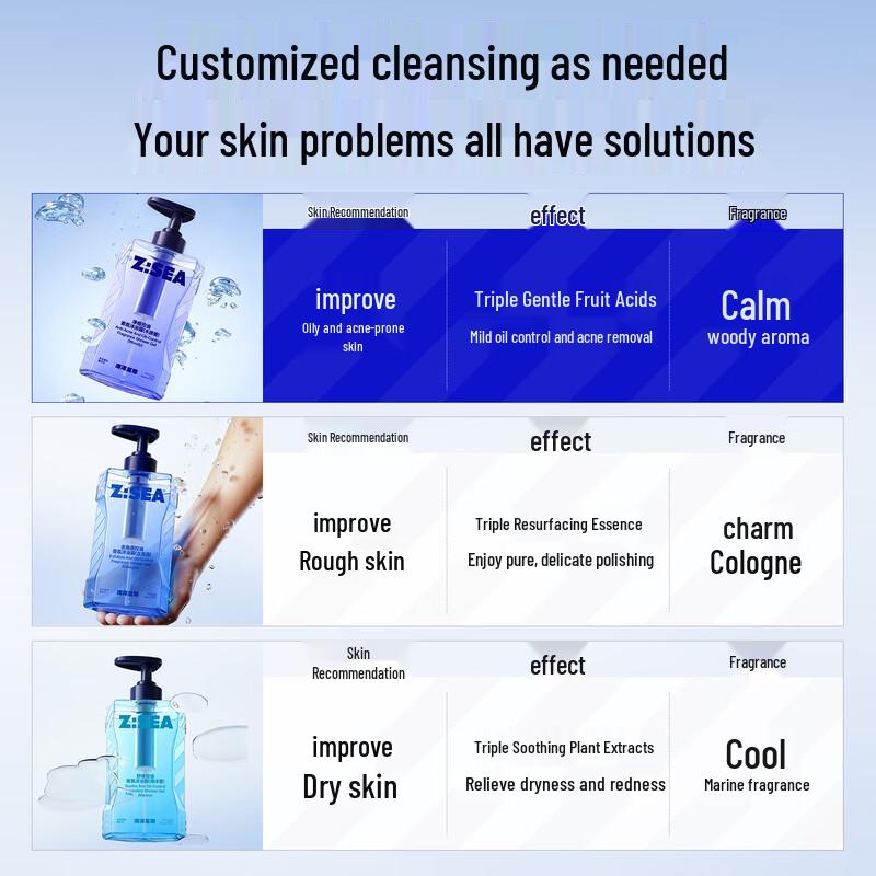 Ocean Supreme Acne-Clearing Oil-Control Shower Gel & Anti-itch Shampoo Set