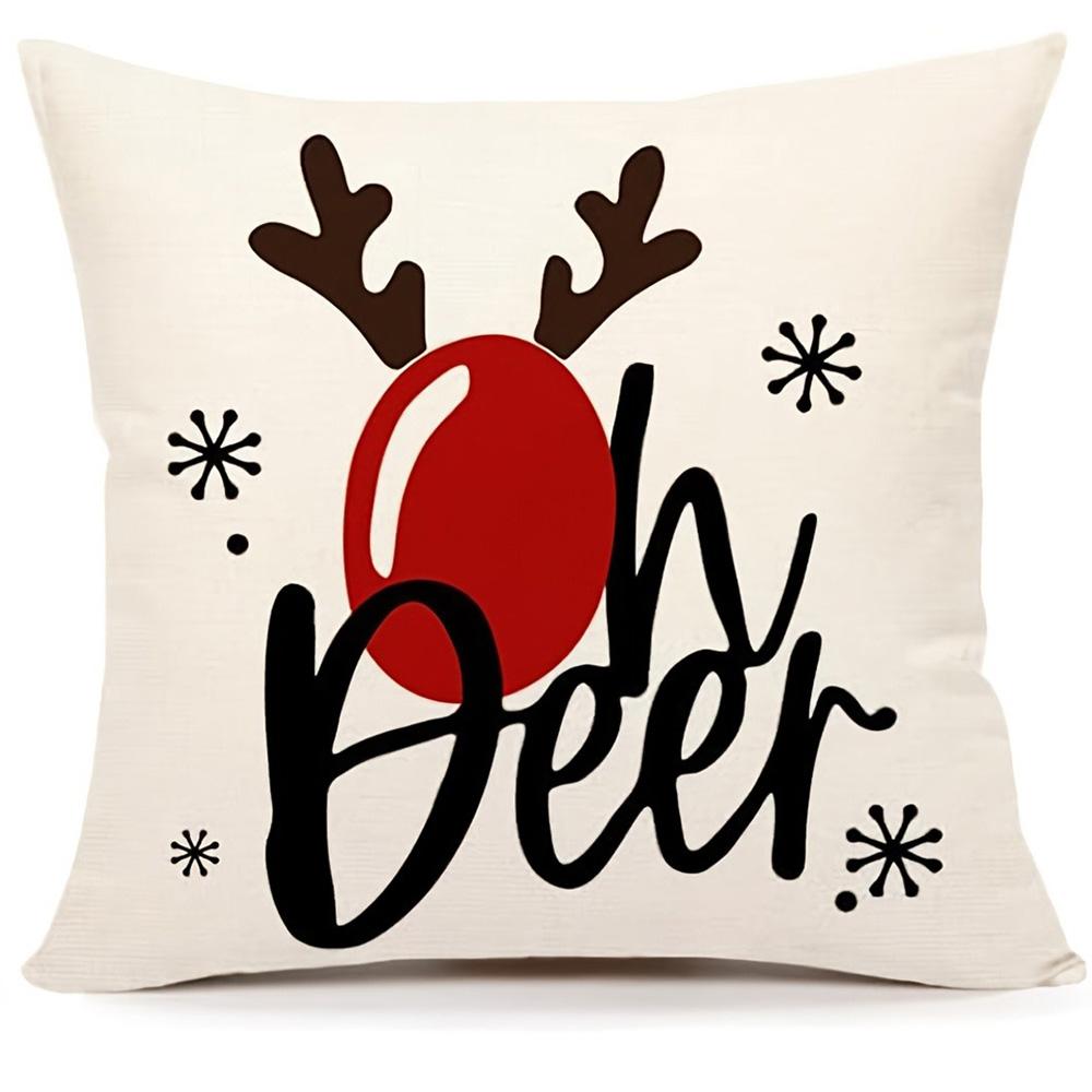 Christmas Pillowcases: Reindeer & Santa Designs - Ho Ho Ho! Sofa bed cushion cover,New Year home decoration