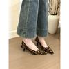 High-end Leopard Print! Stylish Pointed Leopard Print Bag Head Single Shoes for Women's Spring and Autumn Temperament Imperial Sister Fan High Heels
