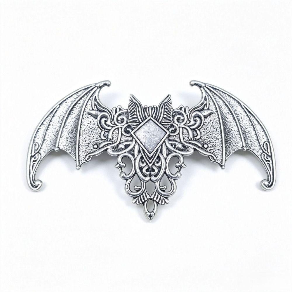 With Strong Grip Vintage Silvery Bat Hair Clip Antiqued Halloween Cosplay Hair Clip  Hair Styling