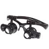 1 Pièce Jumelles Type Lunettes avec Lumières LED Loupe Réparation Montre Quatre Jeux de Lentilles de Rechange