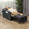 Reclining Sofa Bed Armchair with Side Pockets, In Velvet-Effect Fabric, 74x84x81 Cm, Dark Grey