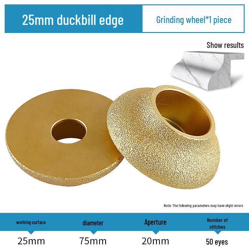 Stone Edge Grinding Wheel for French Edge Granite & Marble Tile - Trimming, Rounding, and Grooving with Angle Grinder