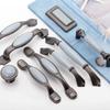 Zinc Alloy Cabinet Furniture Handle Blue Gray Cabinet Pulls Wardrob Handle  Cabinet Door Hardware