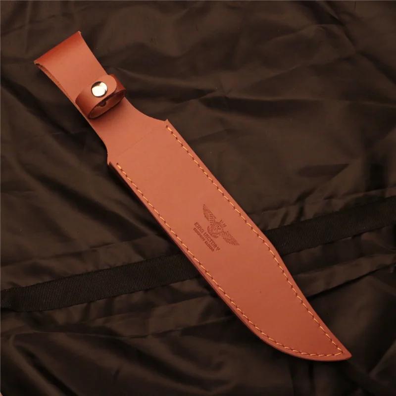 1pc Cow Leather Knife Sheath Scabbard Outdoor Straight Knife Holster Carrying Case Belt Loop Case Protective Cover Parts