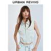 UR2026 Women's Cropped Sleeveless Lapel Jacket