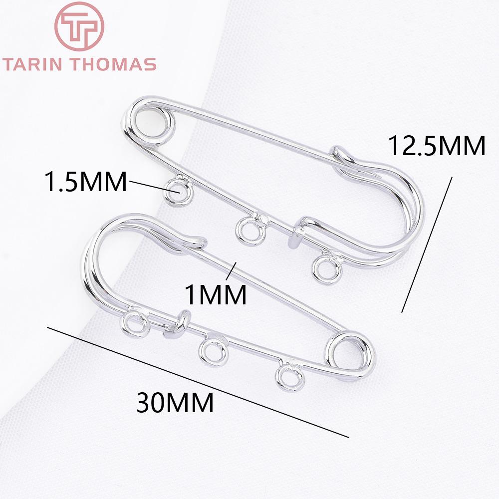 (9648) 6 Stück 24K Goldfarben Plattiertes Messing mit Löchern Kleidernadel Brosche Hohe Qualität DIY Schmuckherstellung Fundstücke Zubehör