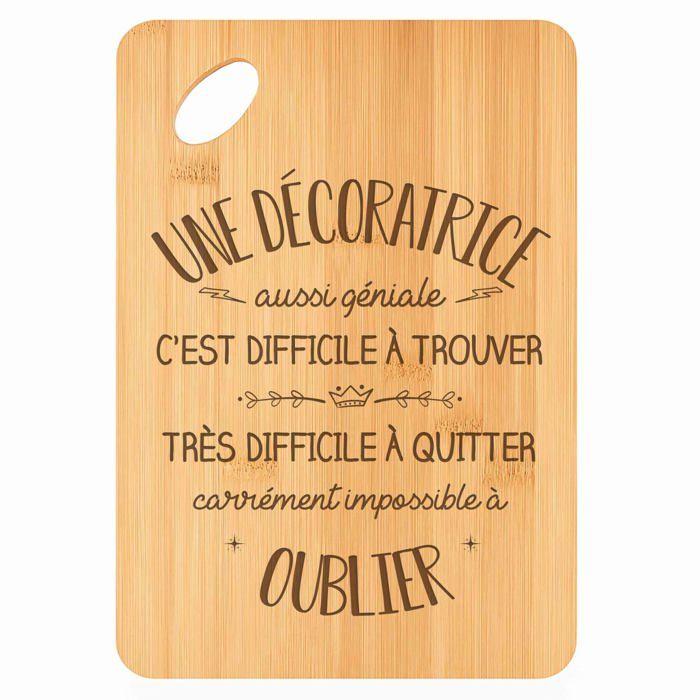 Planche à découper - PLANETEE - Une Décoratrice aussi géniale - Bambou 30x20x1 cm - Trou 24 mm - Bords arrondis