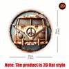 Iron Wall Art Vintage Camping Car Round Metal Sign Peace Symbol Home Decor Gift