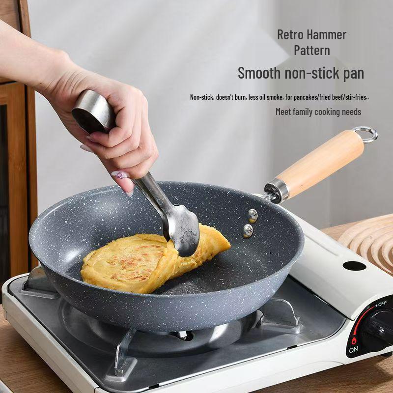 Maifan Stone Non-stick Frying Pan, Japanese Flat Bottom, Smoke-Free for Induction & Gas Stoves