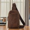 New Genuine Leather Chest Bag, Crazy Horse Leather, High-end Men's Crossbody Bag, Leather Bag, Retro Classic Style Bag