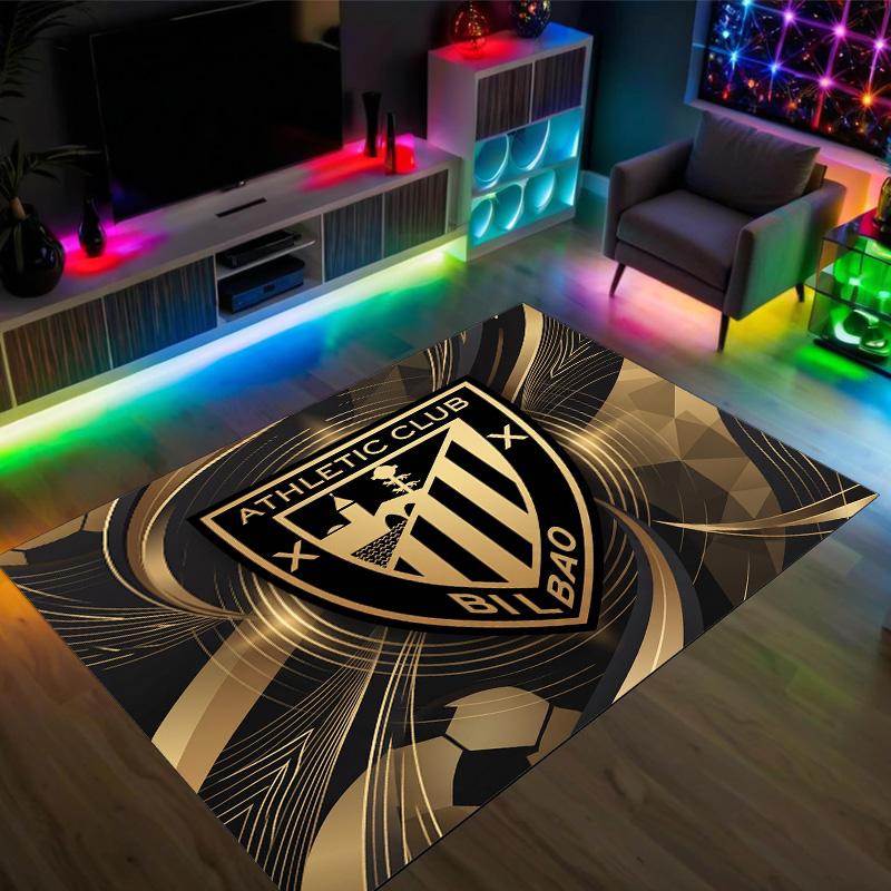 Athletic Bilbao Football Design Crystal Velvet Carpet Cozy Non?Slip Printed Rug For Bedroom Living Room Entrance