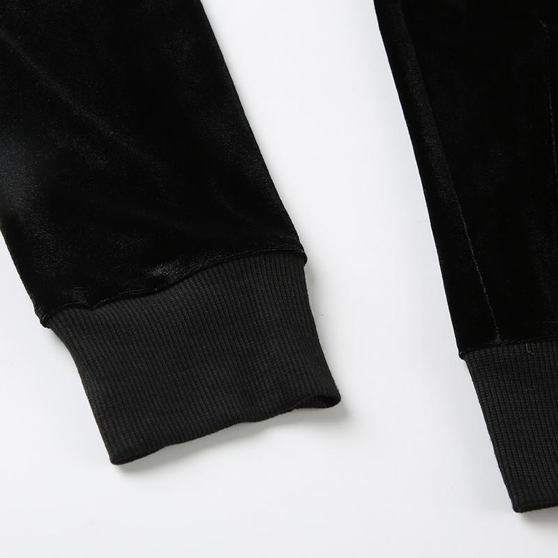 2KWEIRD Y2K Aesthetic Faux Feathers Hooded Cardigan Black Velvet Furry Ball Decorate Zip Up Hoodies Jackets Retro Gothic Coats