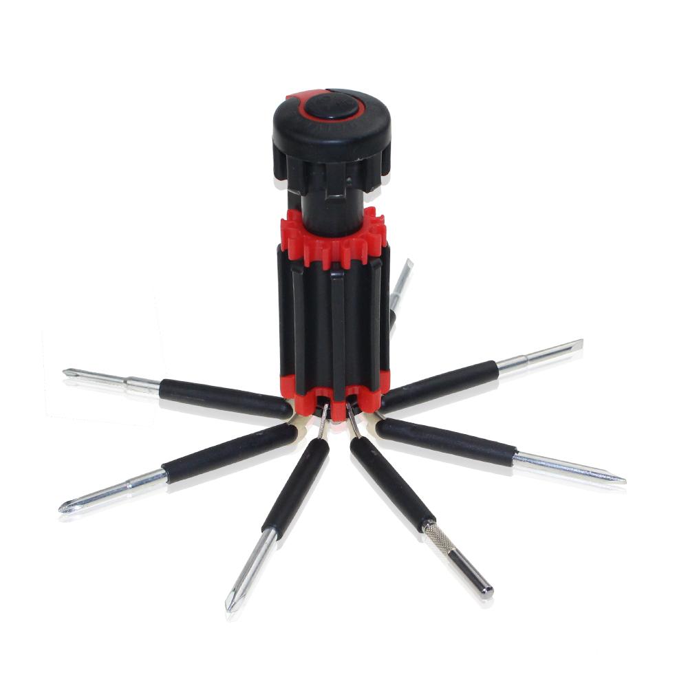 Cacciavite 8 in 1 a taglio e Phillips di precisione con luce LED, cacciavite pieghevole, multiutensile, strumento per riparazioni domestiche