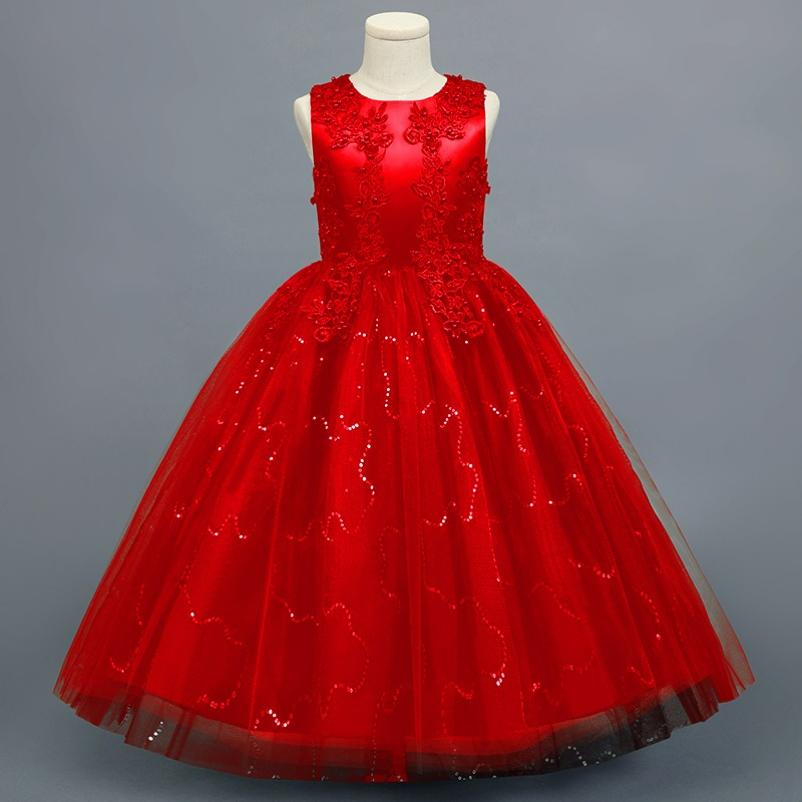 Girls Dress Dress Sleeveless Mesh Performance Host Princess Dress