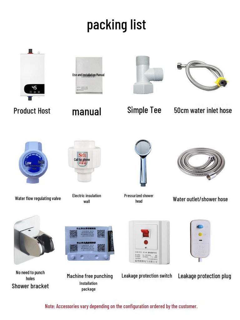 Kompakter Instant Elektrischer Duschheizer mit Temperaturregelung
