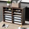 VEVOR Literature Organizers, 12 Compartments Office Mailbox with Adjustable Shelves, Wood Literature Sorter 20.4x12x16.1 Inches for Office, Home
